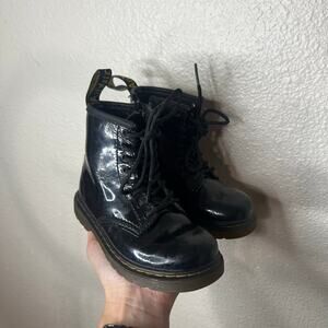 Dr. Martens Black 1460 Toddler Size 9 Patent Leather 8-Eyelet Combat Boots